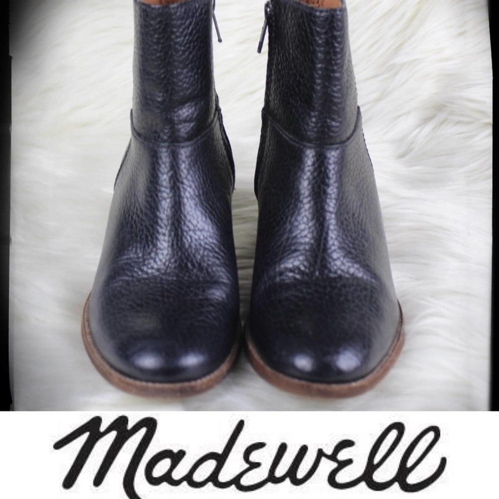 Madewell Perrie Pebbled Ankle Boot Booties SHOES 6